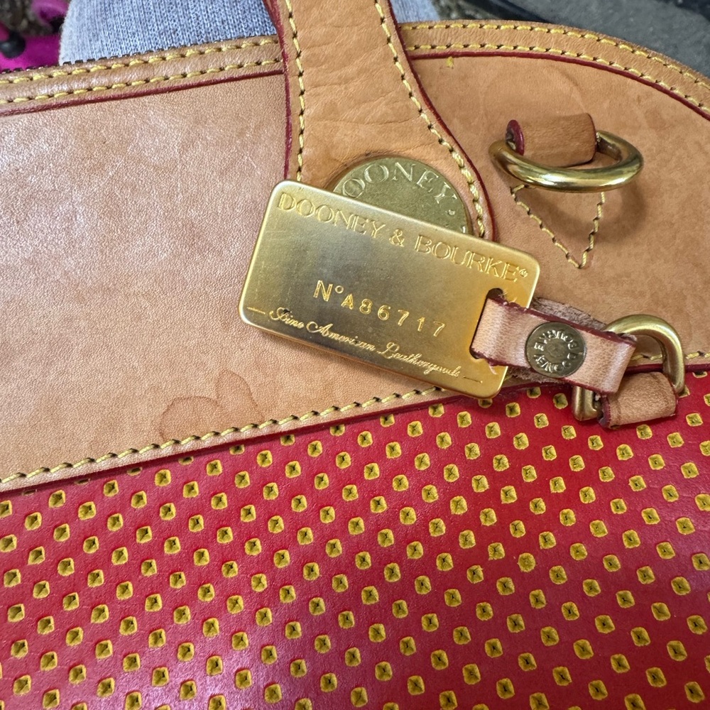 Dooney & Bourke Red and Brown Satchel - Picture 6 of 7